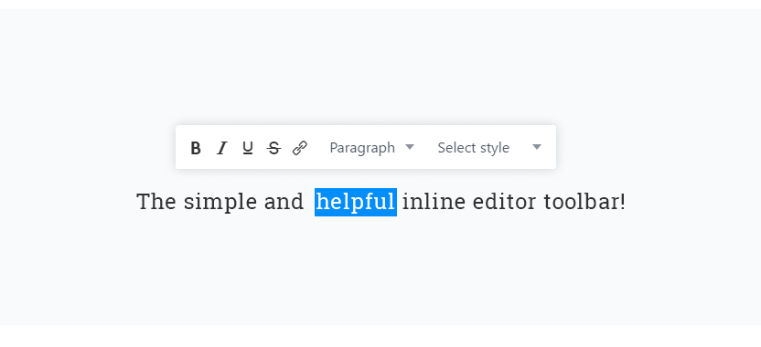 Inline Toolbar WYSIWYG Editor
