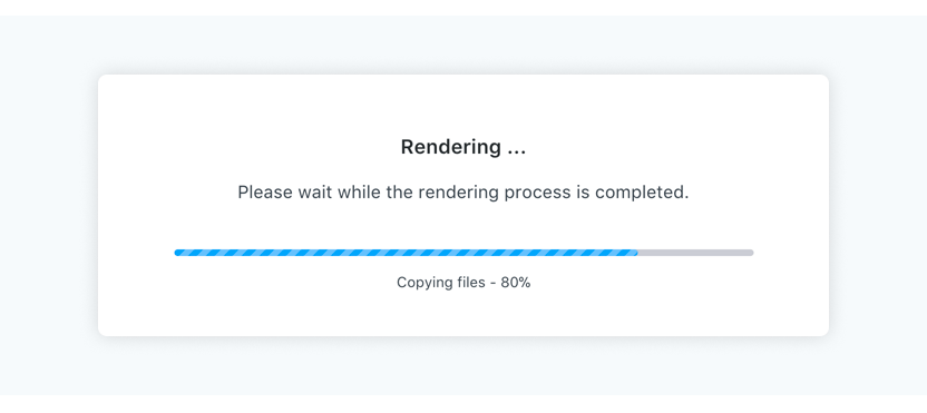 Rednering process popup