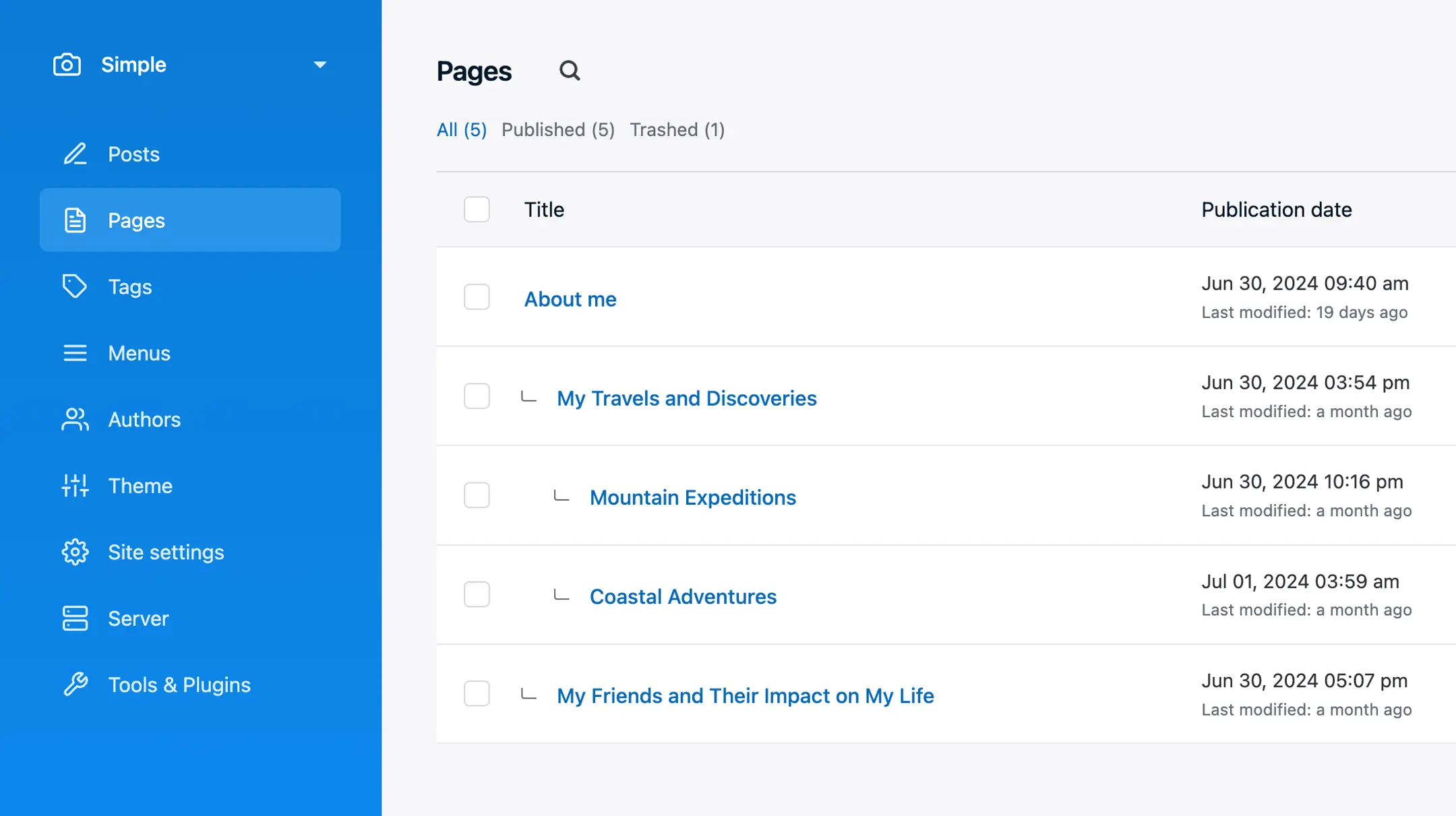 Introducing the Pages Feature