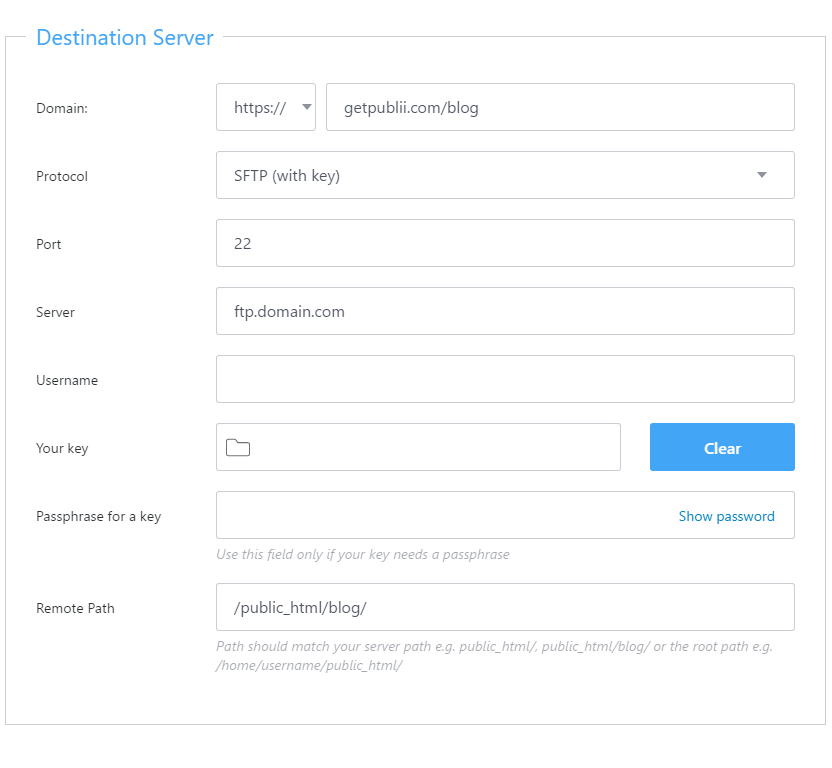 SFTP with keys