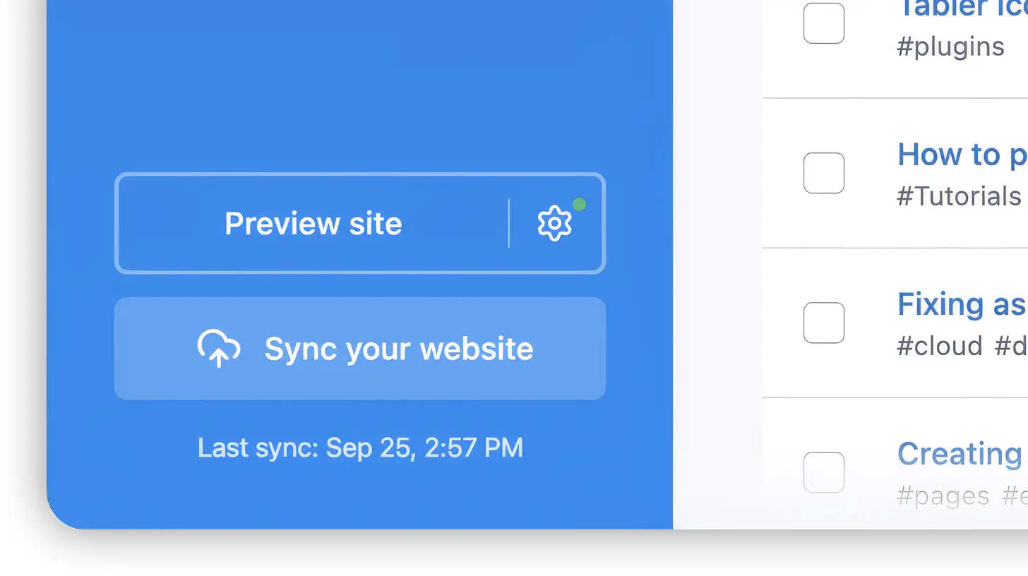 Publii website synchronization
