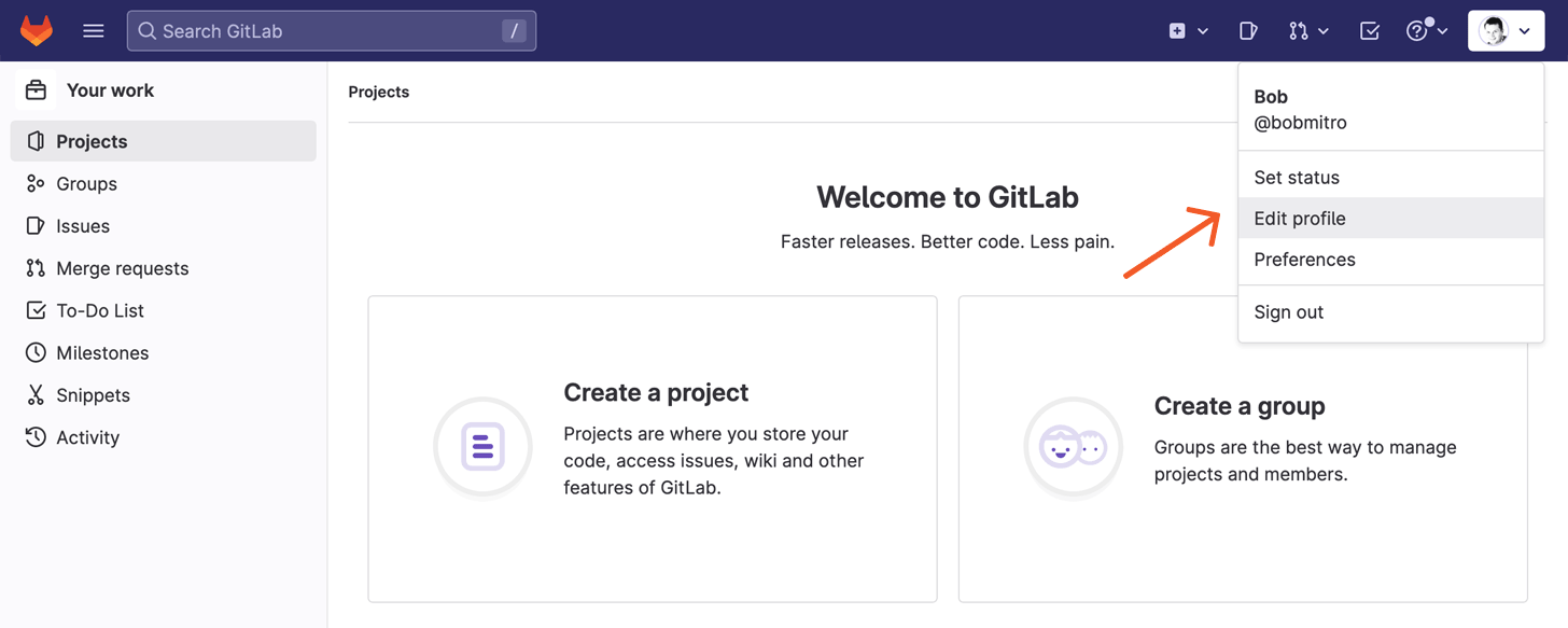 GitLab Edit Profile