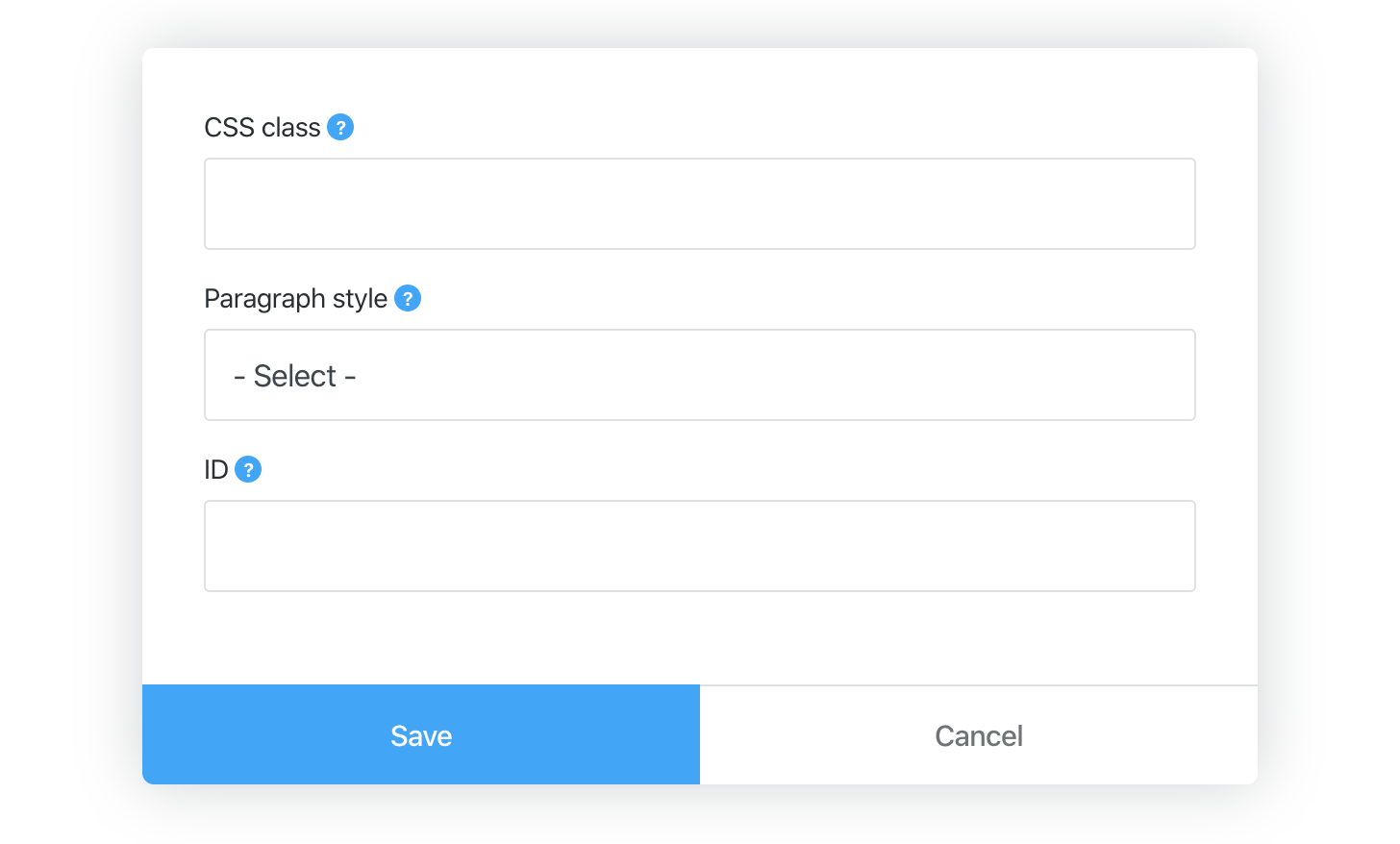 Advanced block options