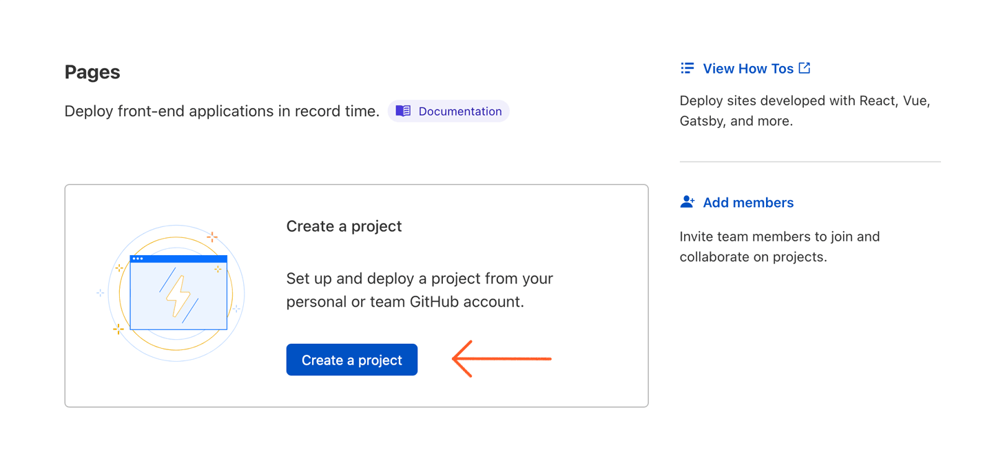 Cloudflare Create a new Project