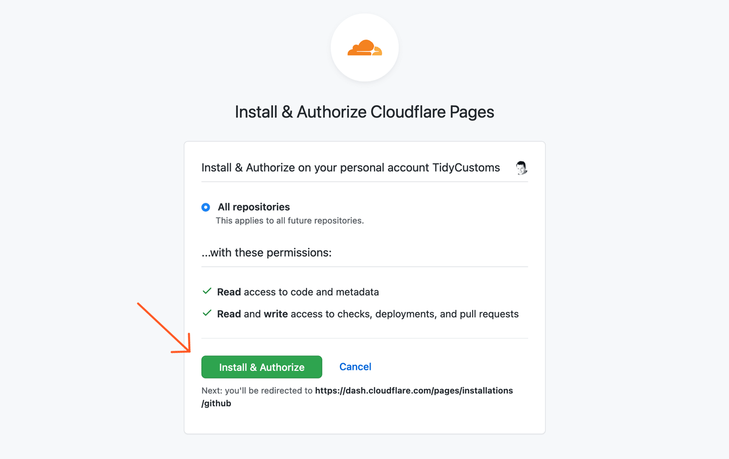 Github Autorize Cloudflare Pages
